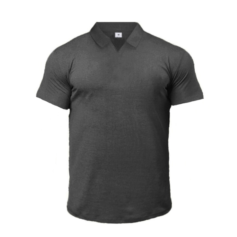 Mới Áo Thun Polo Nam Tay Ngắn Cổ Chữ V Thời Trang