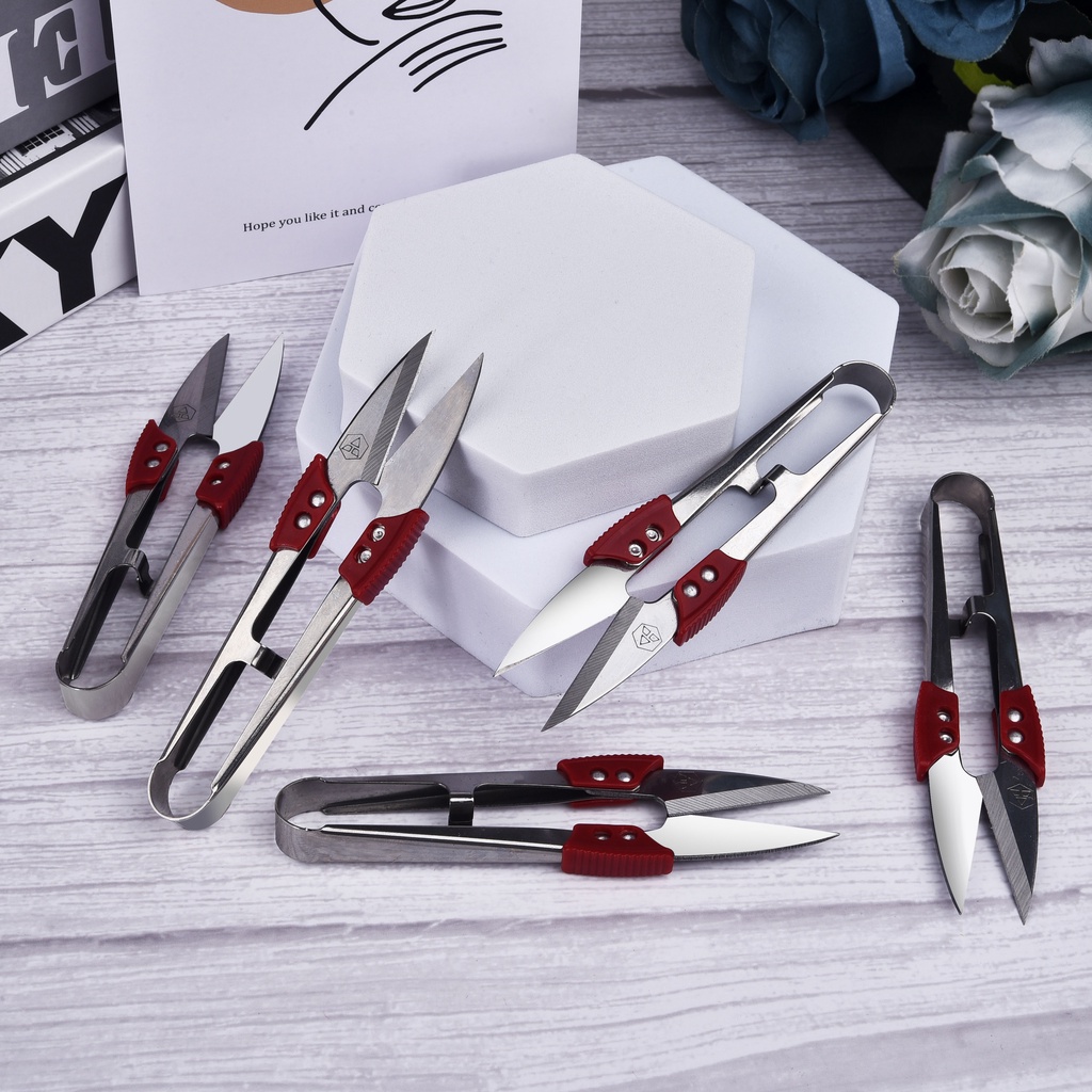 Thép không gỉ sợi cắt phụ kiện may kéo cắt chéo thêu chủ đề clip