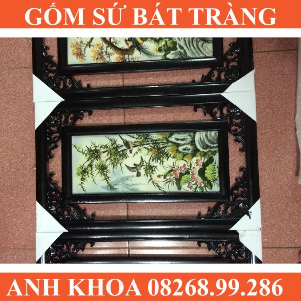 Tranh sứ Tứ quý - Gốm sứ Bát Tràng Anh Khoa