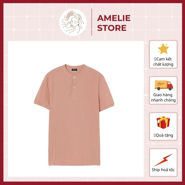 Áo POLO LEFTIES không cổ, áo thun nam chất liệu vải cotton - AMELIE STORE