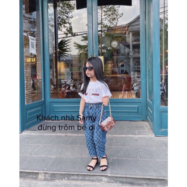 Áo thun tay lỡ GC basic cho bé , áo thun bé trai , bé gái cotton , SAM KIDs