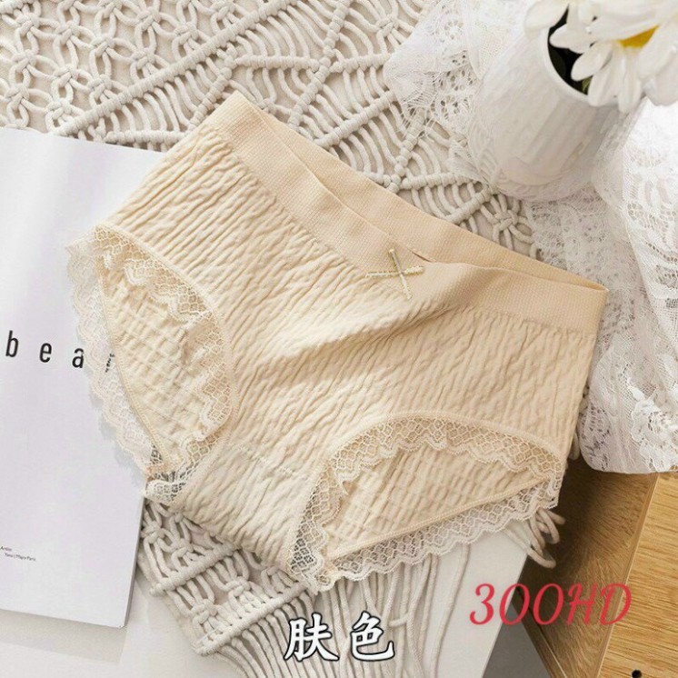 Combo 10 quần lót cotton dệt kim nhún viền nơ siêu xinh, chất thun mát co giãn tốt | BigBuy360 - bigbuy360.vn