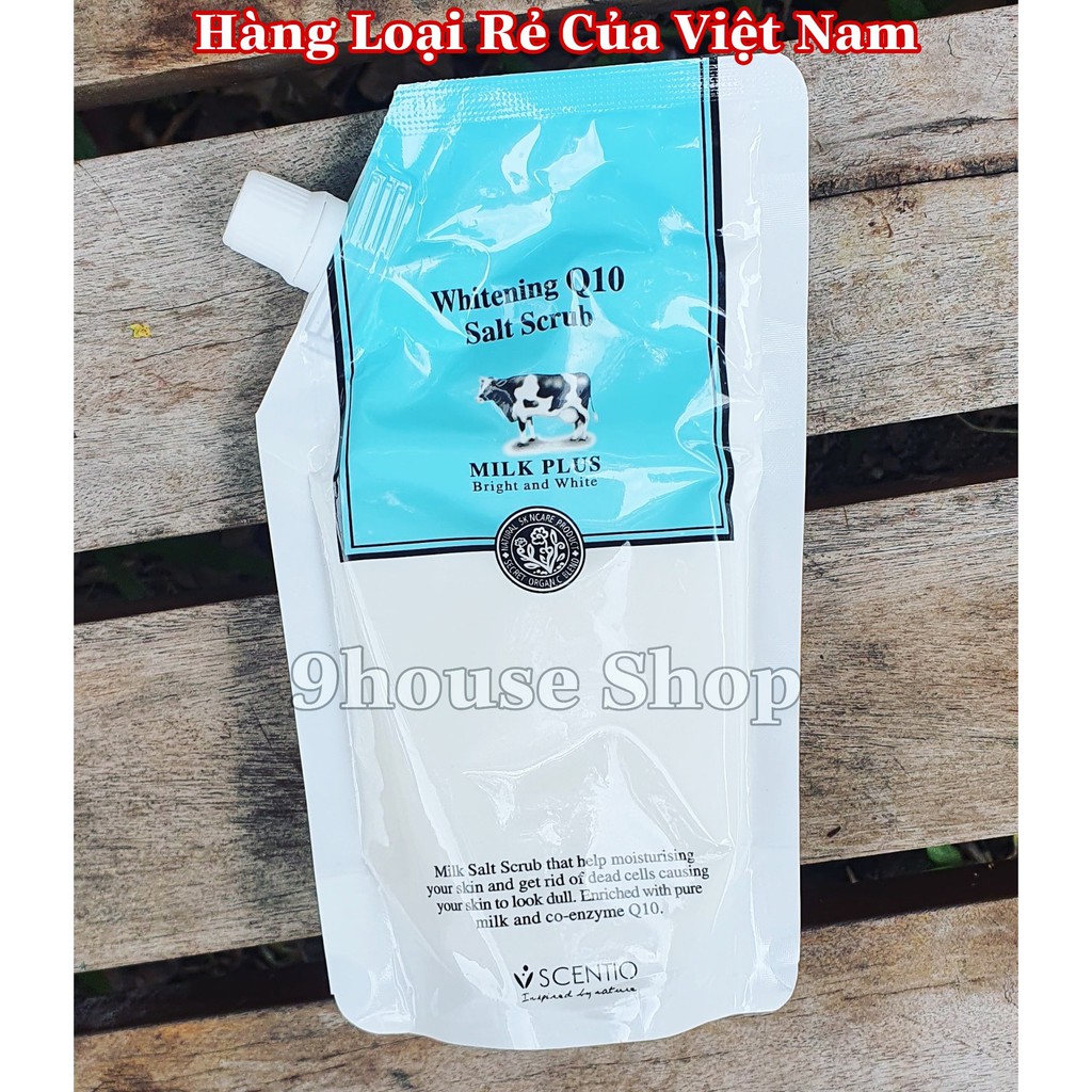 01 Gói Muối Tắm Tẩy Tế Bào Trắng Da Scentio Milk Plus Whitening Q10 Thái Lan 300gram