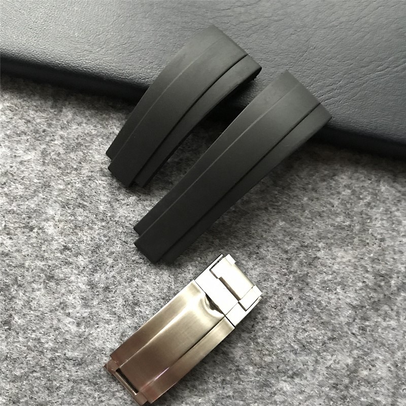 Rolex Dây đeo đồng hồ bằng cao su màu xanh đen 0715 cho thuyền kayak