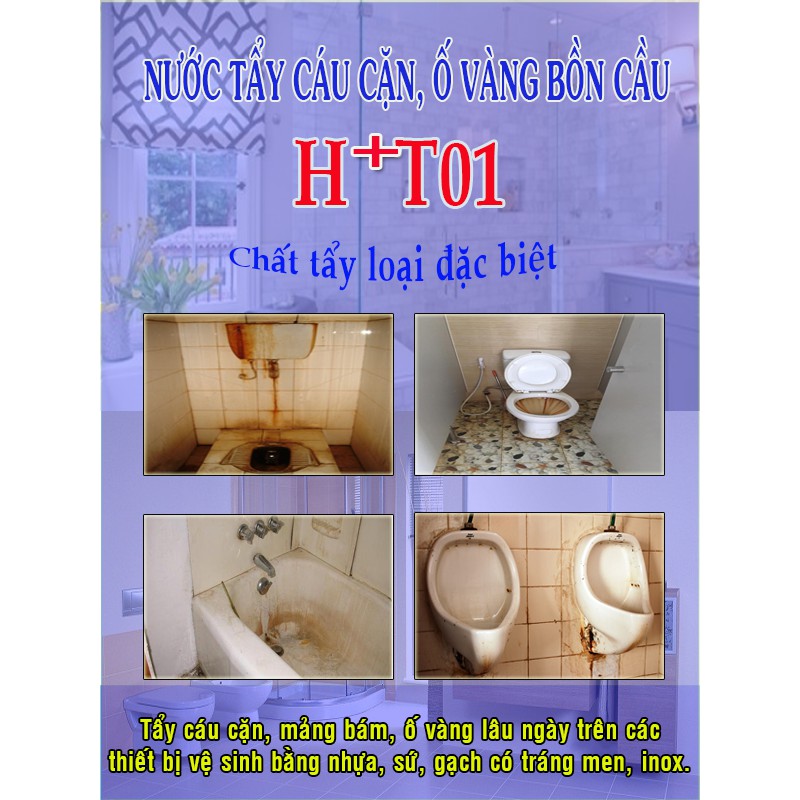 Chất tẩy bồn cầu,ố vàng HT01,lavabo,[CÓ QUÀ TẶNG] Tẩy cặn canxi đầu vòi nước,lavabo,vòi sen,đánh bay cặn ố lâu ngày.