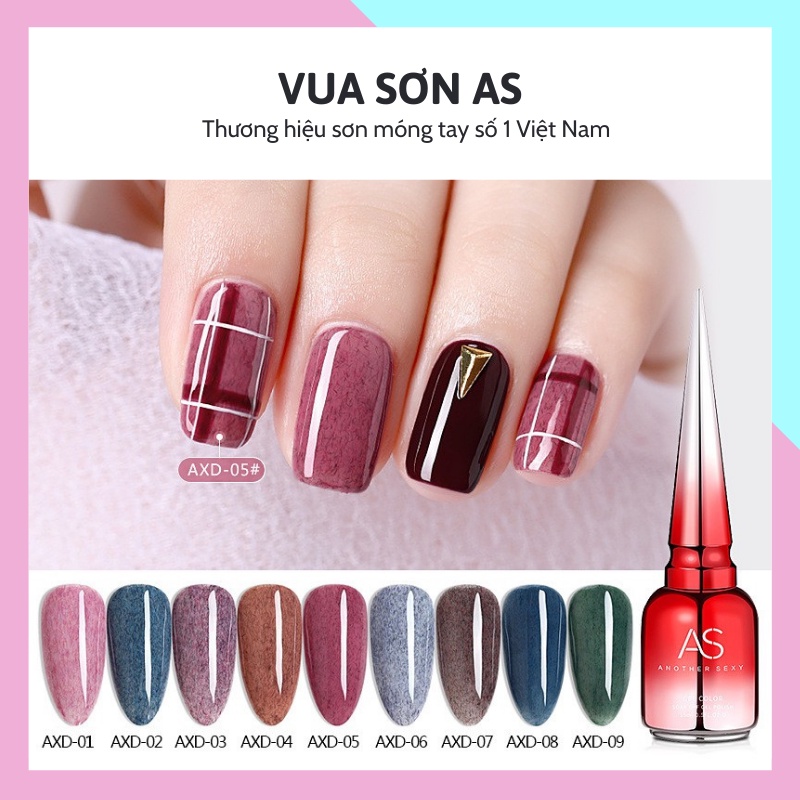 Sơn gel AS sơn móng tay gel dùng máy hơ gel sơn nail dạng sơn lông lạ mắt cá tính VUA SƠN AS mã AXD 15ml