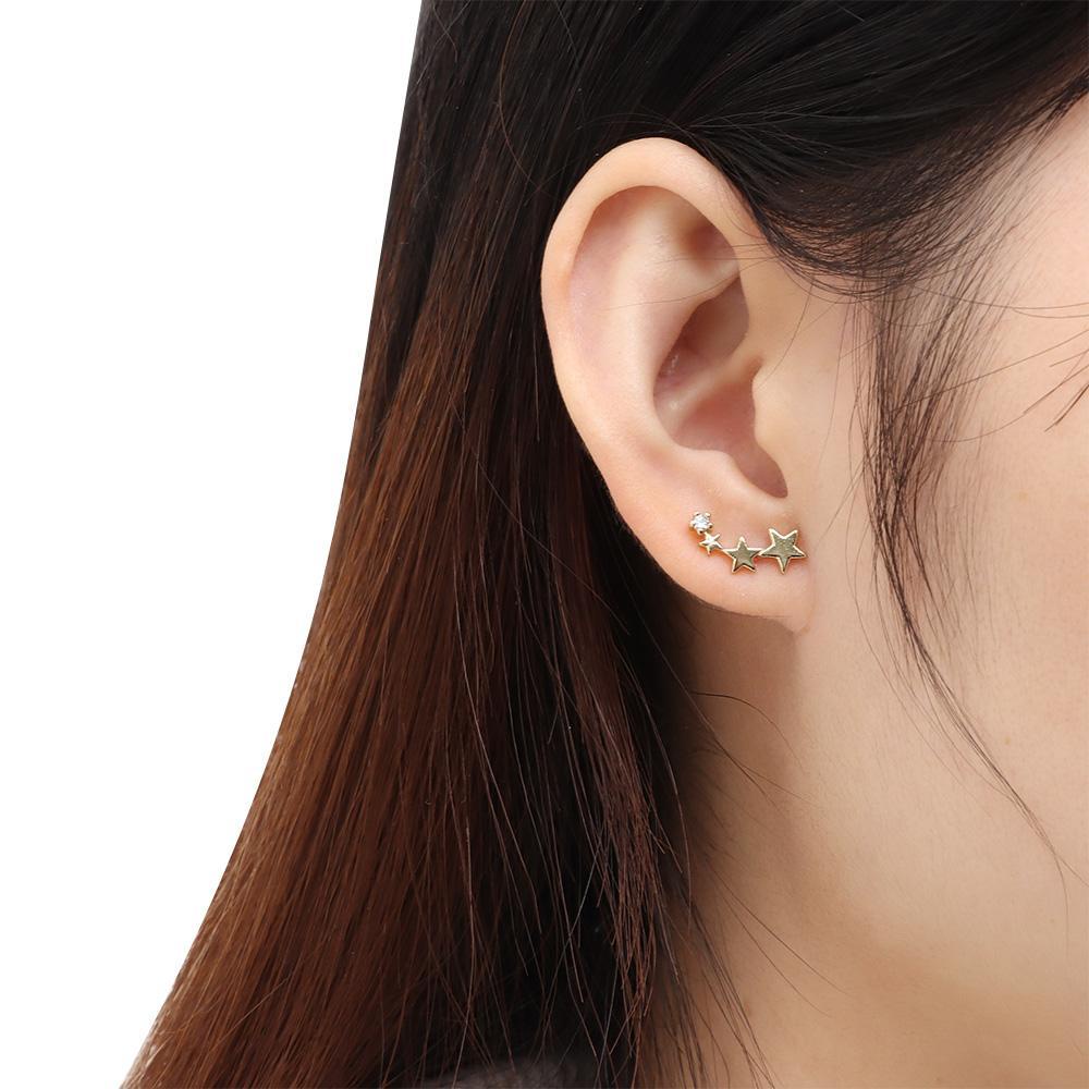 Bông Tai Mạ Bạc 925 Hình Ngôi Sao Xinh Xắn Thời Trang Cho Nữ