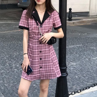 Váy kẻ caro đầm nữ kẻ sọc dáng xoè ngắn tay phong cách ulzzang ̣đi chơi công sở TV010 mãu mới phong độ(Hàng có sẵn)