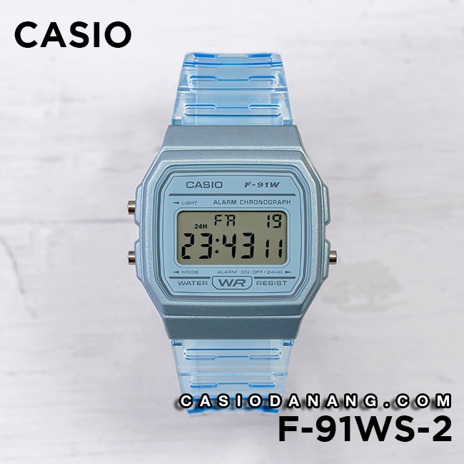 Đồng hồ unisex dây nhựa Casio Standard chính hãng Anh Khuê F-91WS-2DF (35mm)