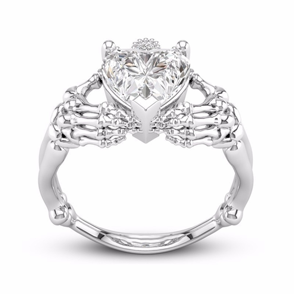 Cincin Safir Putih, Hadiah Perhiasan Komitmen Berlian, Cincin Pertunangan Pesta Ukuran 5-12