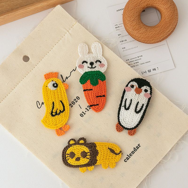 LẺ 1 CÁI | KẸP TÓC VẢI LEN VINTAGE ĐỘNG VẬT CỰC CUTE