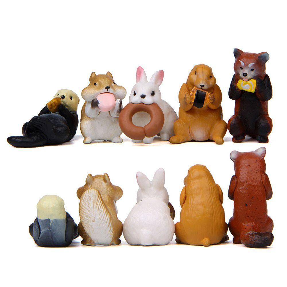 Set 5 Tượng Mô Hình Các Con Vật Xinh Xắn Dùng Để Trang Trí Nội Thất