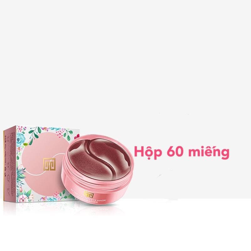 HỘP 60 MIẾNG Mặt nạ mắt gel chiết xuất hoa hồng bổ sung collagen dưỡng ẩm làm sáng vùng thâm dưới da và giảm nếp nhăn