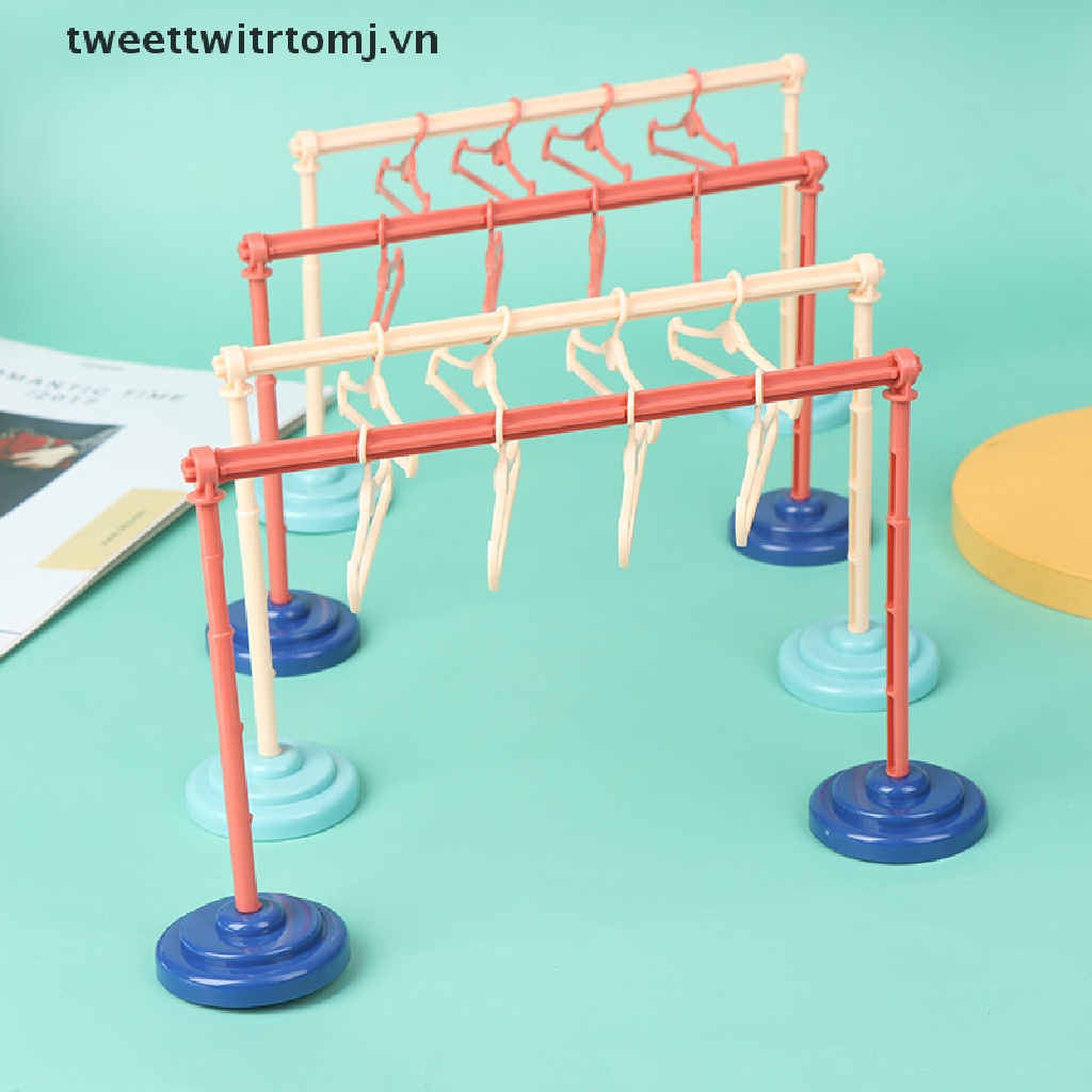 Giá phơi đồ/ 10 Móc treo quần áo búp bê tỉ lệ 1/ 6 1/ 8 1/ 12 dễ thương