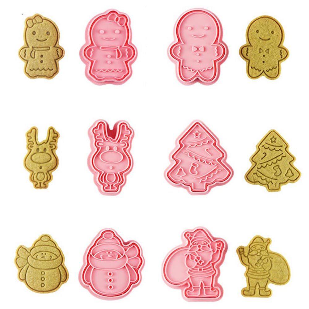 Set 6 Khuôn Làm Bánh Quy Bằng Nhựa Hình Ông Già Noel Hoạt Hình 3D