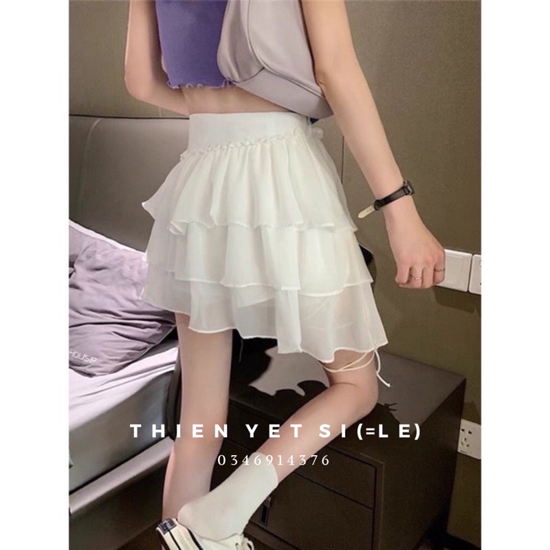 CHÂN VÁY NGẮN TẦNG CỘT DÂY PHONG CÁCH NHẬT | BigBuy360 - bigbuy360.vn