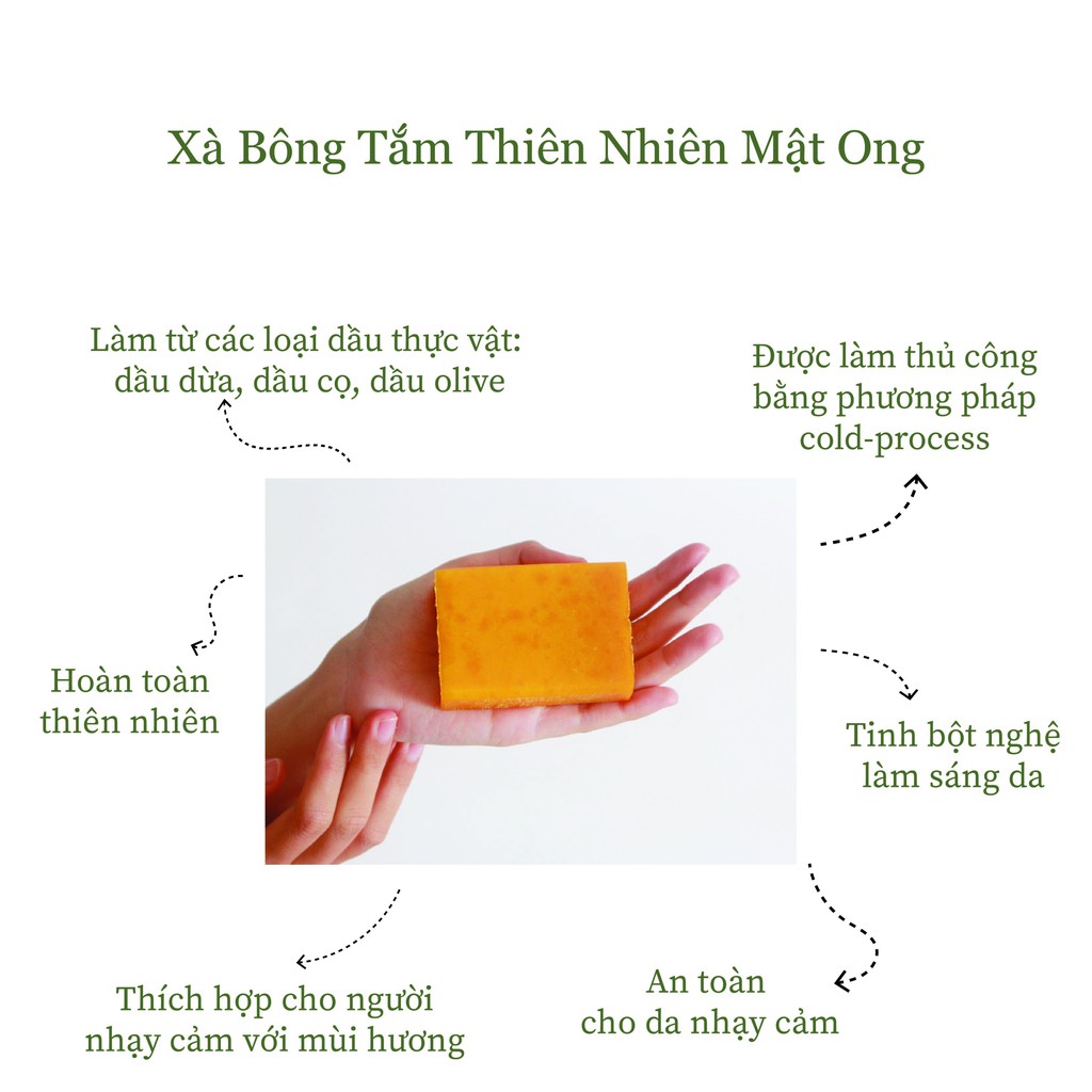 Xà Bông Tắm Thiên Nhiên Mật Ong Handmade Layla 100gr Sáng Da, Dưỡng ẩm