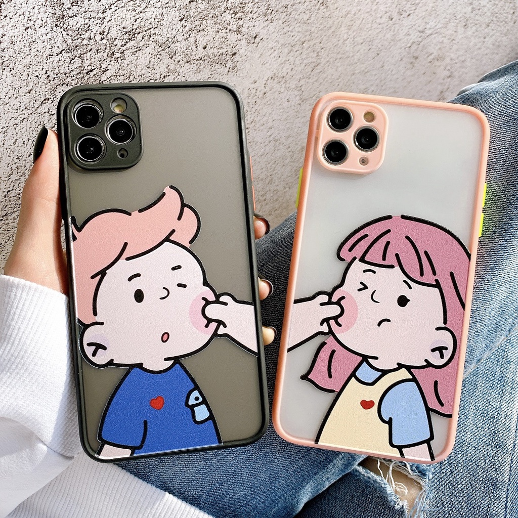 Ốp nhám đôi Boy girl cute xỉu dành cho nhiều dòng máy của Iphone/samsung/oppo/realme/vivo/xiaomi