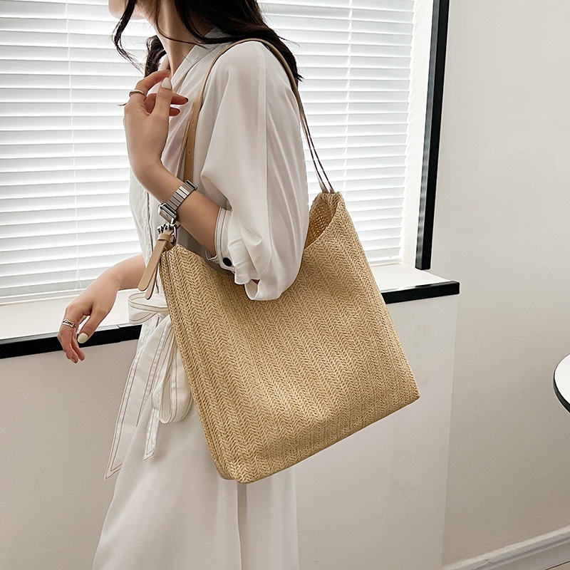 Túi Đan Rơm Đeo Một Bên Vai Sức Chứa Lớn Nhỏ Mới Mùa Hè Cho Nữ