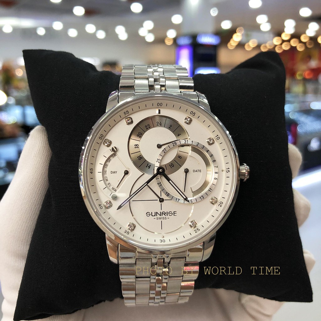 Đồng hồ nam Sunrise 1146SA  full hộp, thẻ bảo hành 3 năm, kính sapphire chống xước, chống nước