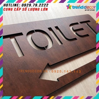 Bảng Toilet chỉ hướng nhà vệ sinh TL15 10x20cm có chọn hướng mũi tên TRENDDECOR.vn