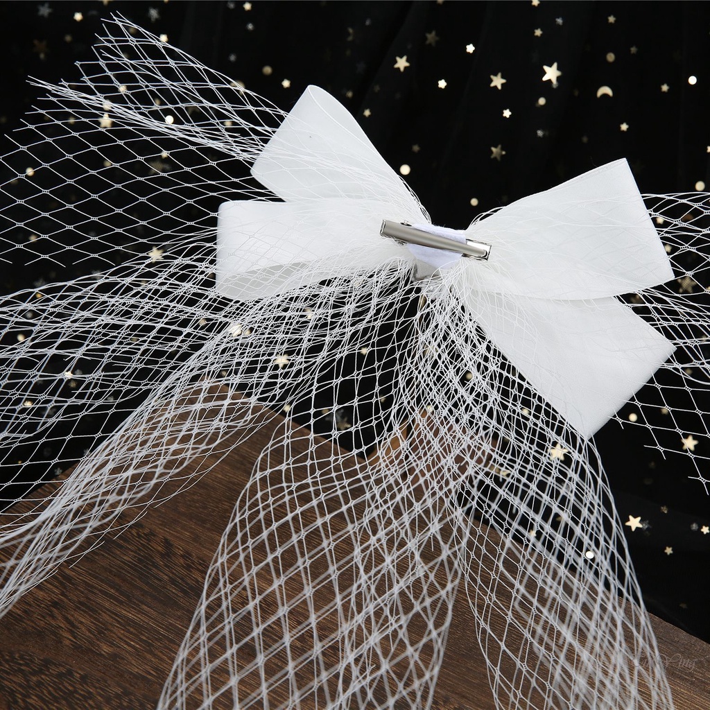 GETNOIVAS Mạng Che Mặt Cô Dâu Thiết Kế Thắt Nơ Lớn 35 x 10Cm Chất Liệu Bền Thiết Kế Tinh Tế Thoải Mái