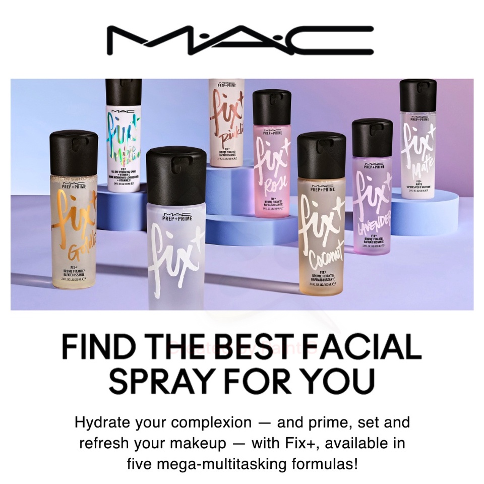 MAC  Xịt khoáng cố định lớp trang điểm Prep &amp; Prime Fix + Makeup Setting Spray