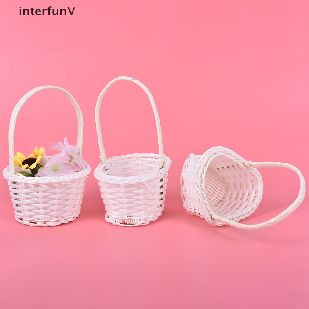 1 Giỏ Đan Mây Mini Bằng Nhựa Dùng Đựng Trà / Cà Phê Tiện Dụng Mang Theo Du Lịch Dã Ngoại