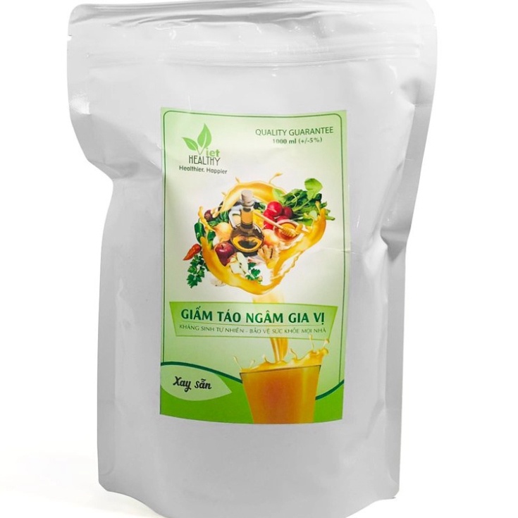 Kháng sinh tự nhiên, Giấm táo ngâm gia vị xay sẵn túi tiện lợi VietHealthy 1 lít