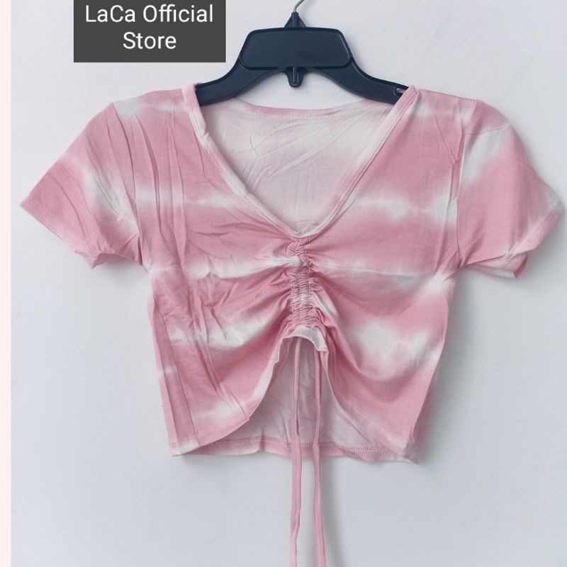 Áo croptop rút dây nhún ngực hot Tuyết's House B6-4-2