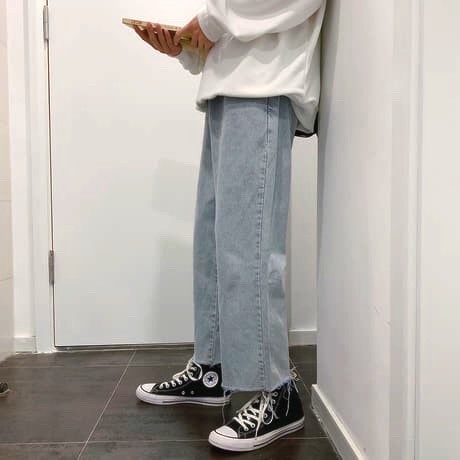 Quần jean baggy xanh bạc rách Gấu cá tính nam, nữ ống đứng, dáng suông, không phai, màu A02 - Z01 Town | BigBuy360 - bigbuy360.vn