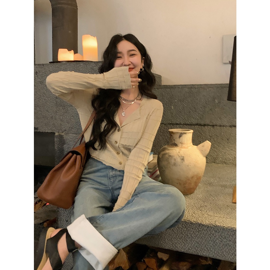 NUZIRO  Áo khoác cardigan  mỏng chống nắng phong cách retro cho nữ
