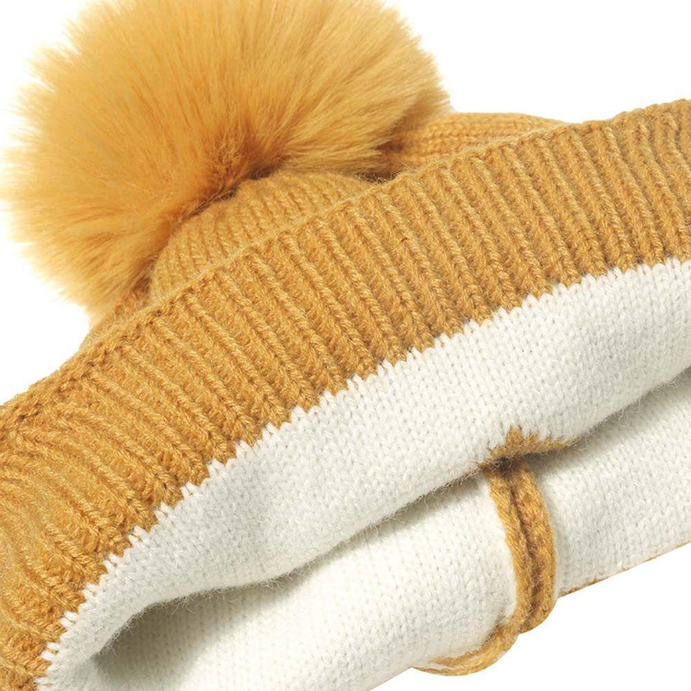 Mũ Đan Len In Hình Trái Tim Thời Trang Thu Đông Cho Bé