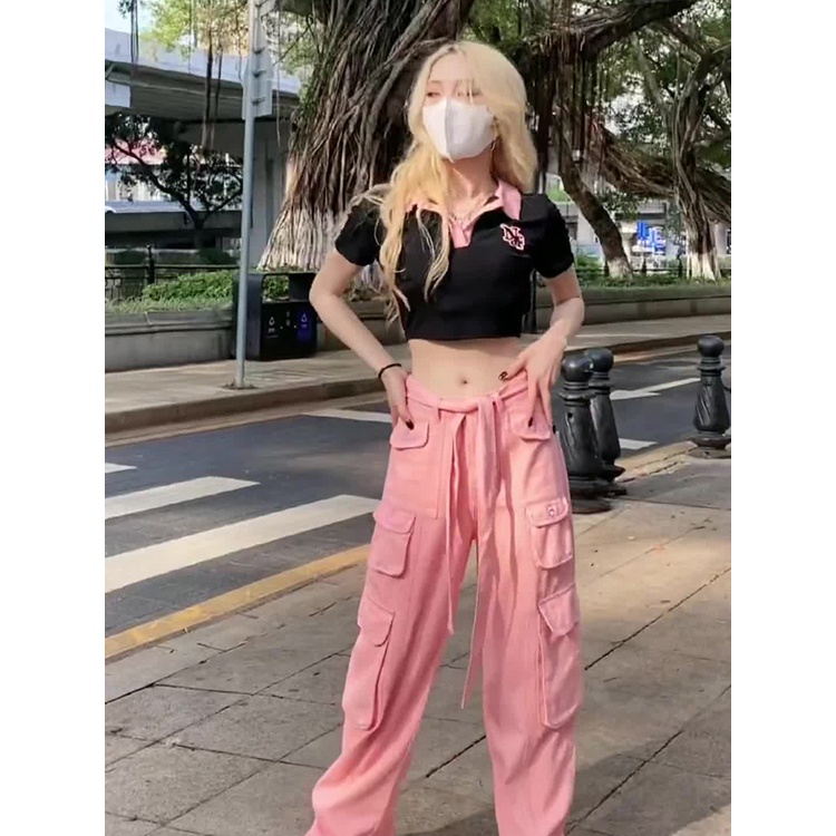 Cocory vn Quần Jeans Nữ Lưng Cao Ống Rộng Phong Cách Hip Hop Thời Trang Mùa Hè Cá Tính
