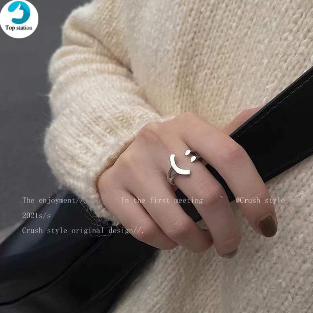 Nhẫn Bạc Hình Mặt Cười Độc Đáo Thời Trang