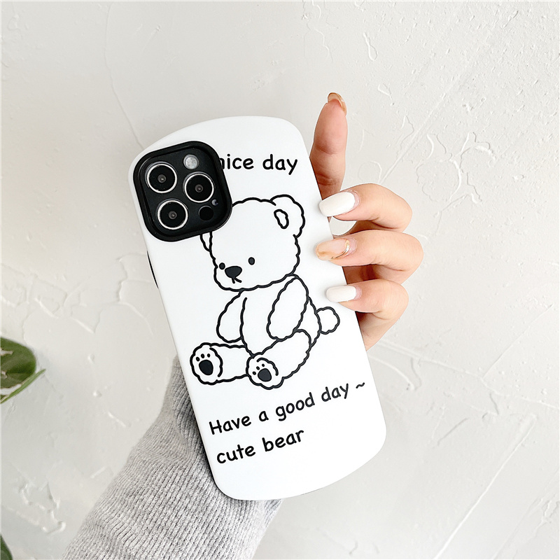 Bao da điện thoại hình gấu gió đơn giản cho iPhone 7G / 8G 7P / 8P IPX / XS XR XS MAX IP11 IP11Pro IP11Pro tối đa IP12mini IP12 IP12PRO IP12PROMAX