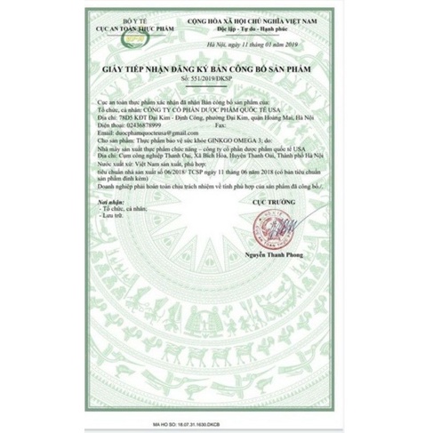 Viên Uống Bổ Não GINKGO OMEGA 3 With Coenzyme Q10