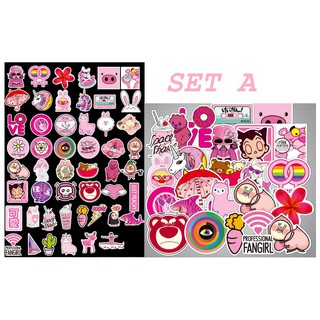 Sticker dán Set 50 miếng Pink Cute