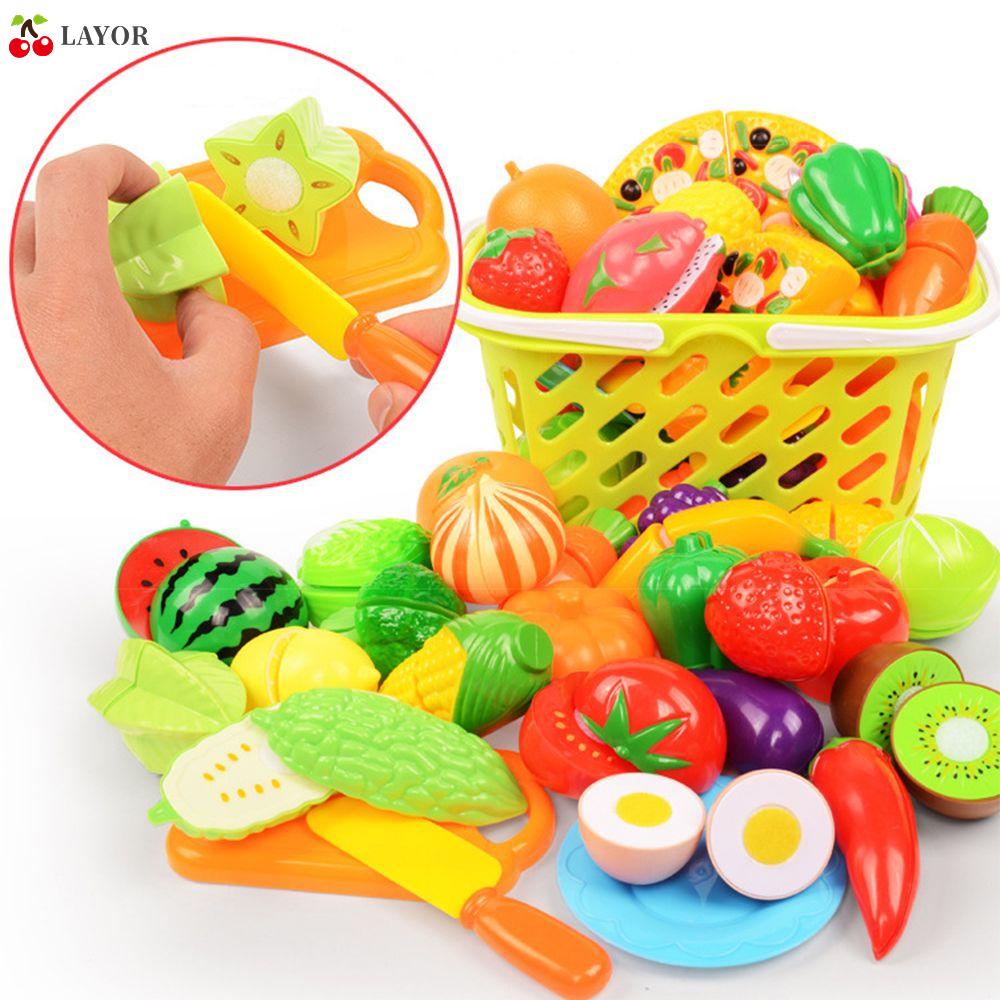 Set 6/10/13/18/20/24 Rau Củ Quả Đồ Chơi Bằng Nhựa Cho Bé