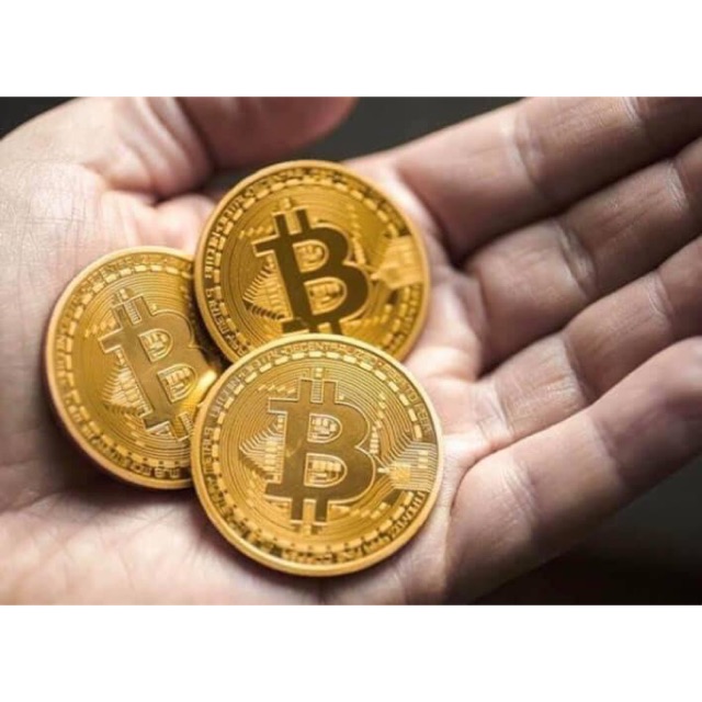 💰Đồng xu Bitcoin mạ VÀNG 24K