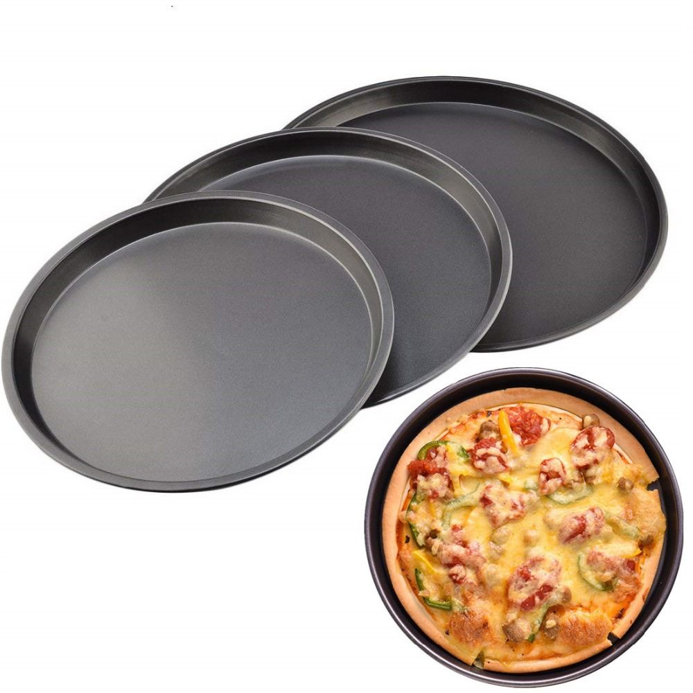 Khay Nướng Bánh Pizza Bằng Thép Carbon Màu Đen Chống Dính Tiện Dụng Cho Nhà Bếp