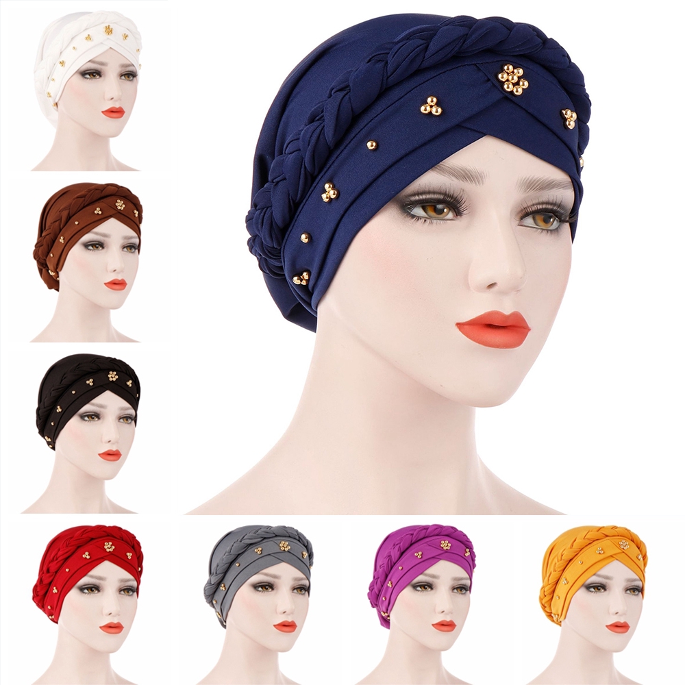 Mũ turban vải lụa co giãn cho nữ