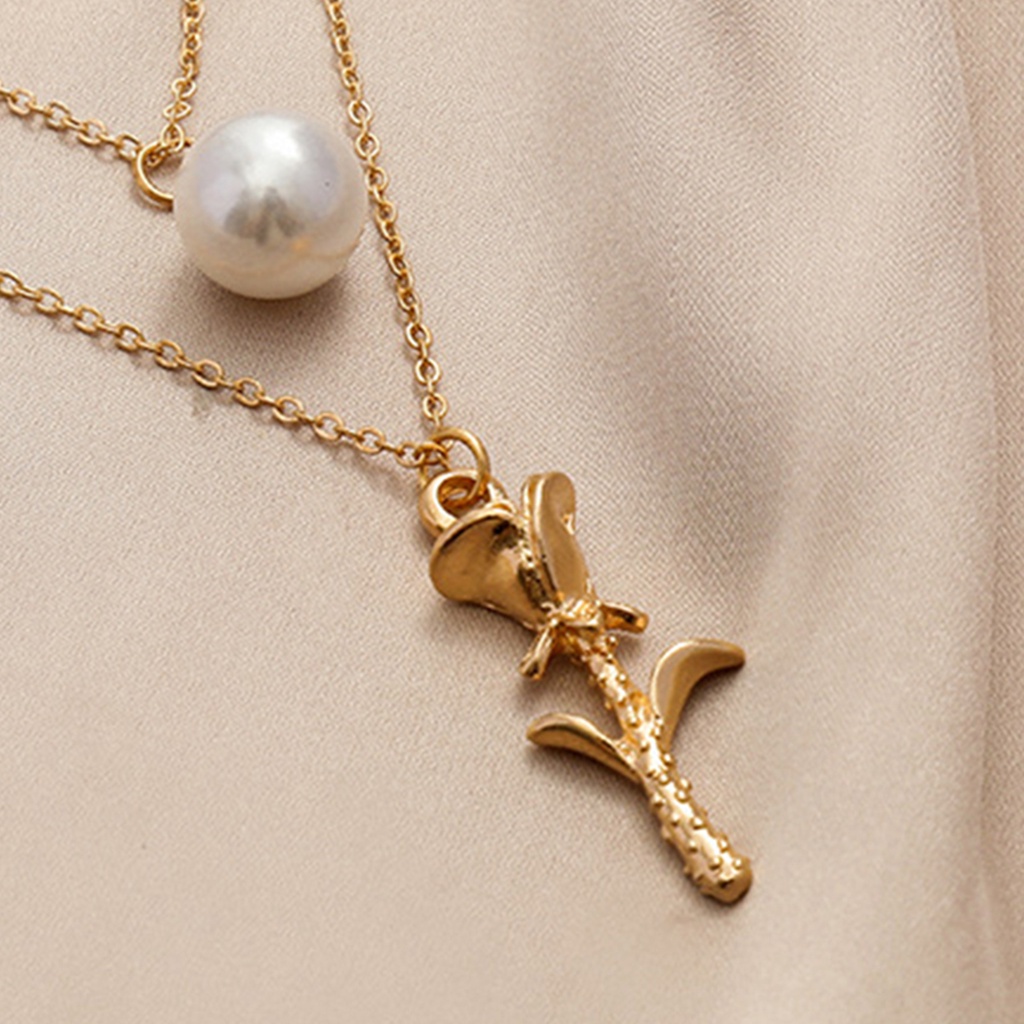 Dây chuyền nữ hai tầng hình hoa hồng