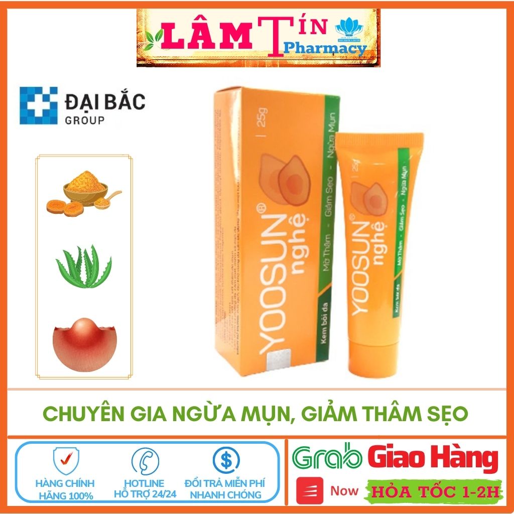 Yoosun Nghệ Kem mờ thâm, giảm sẹo, giảm mụn , hàng chính hãng , tuýp 25g