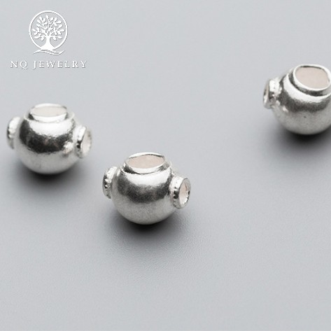 Charm bạc tròn 3 lổ xỏ ngang - NQ Jewelry