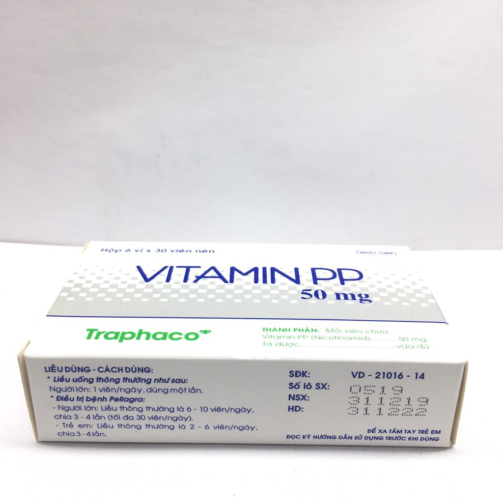 Vitamin PP hộp 6 vỉ x 30 viên