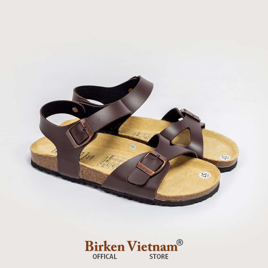 MÃ PU23 GIÀY SANDALS DA PU Đế Trấu Quai Ngang Unisex Birken Vietnam Bioline
