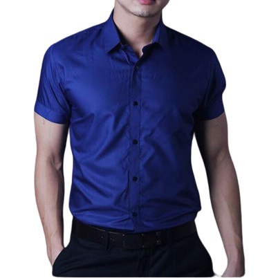 Sơ mi cộc tay nam trơn chất lụa mềm dáng ôm nhẹ cho nhiều lứa tuổi