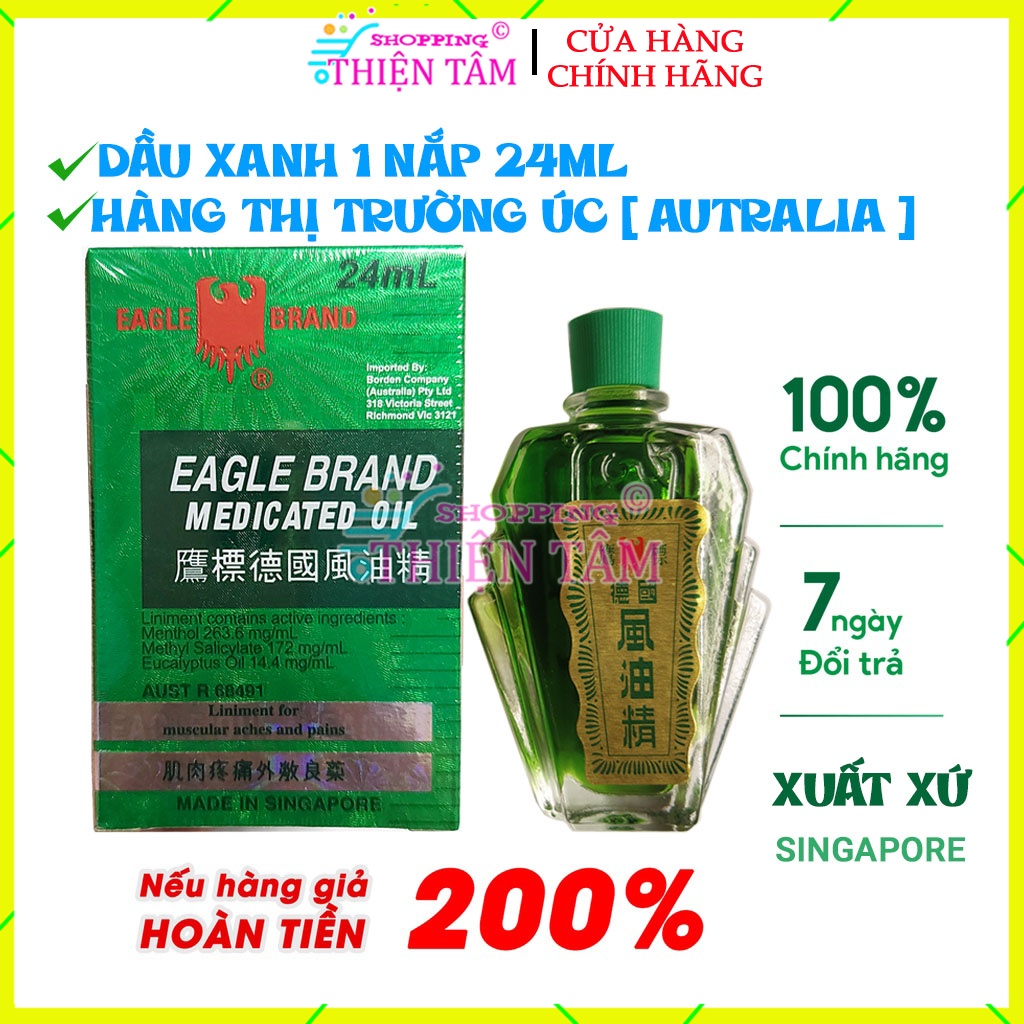 Dầu Gió Xanh Con Ó 24ml Nội Địa Úc Australia Made Singapore (Cam Kết Hàng Thiệt)