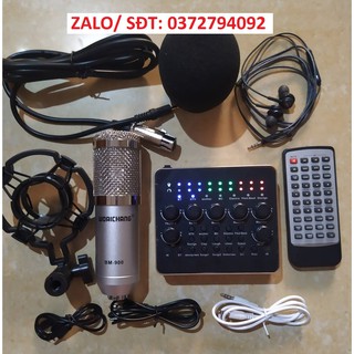 Combo micro bm900 và suond card v10 tặng tai nghe akg-s8